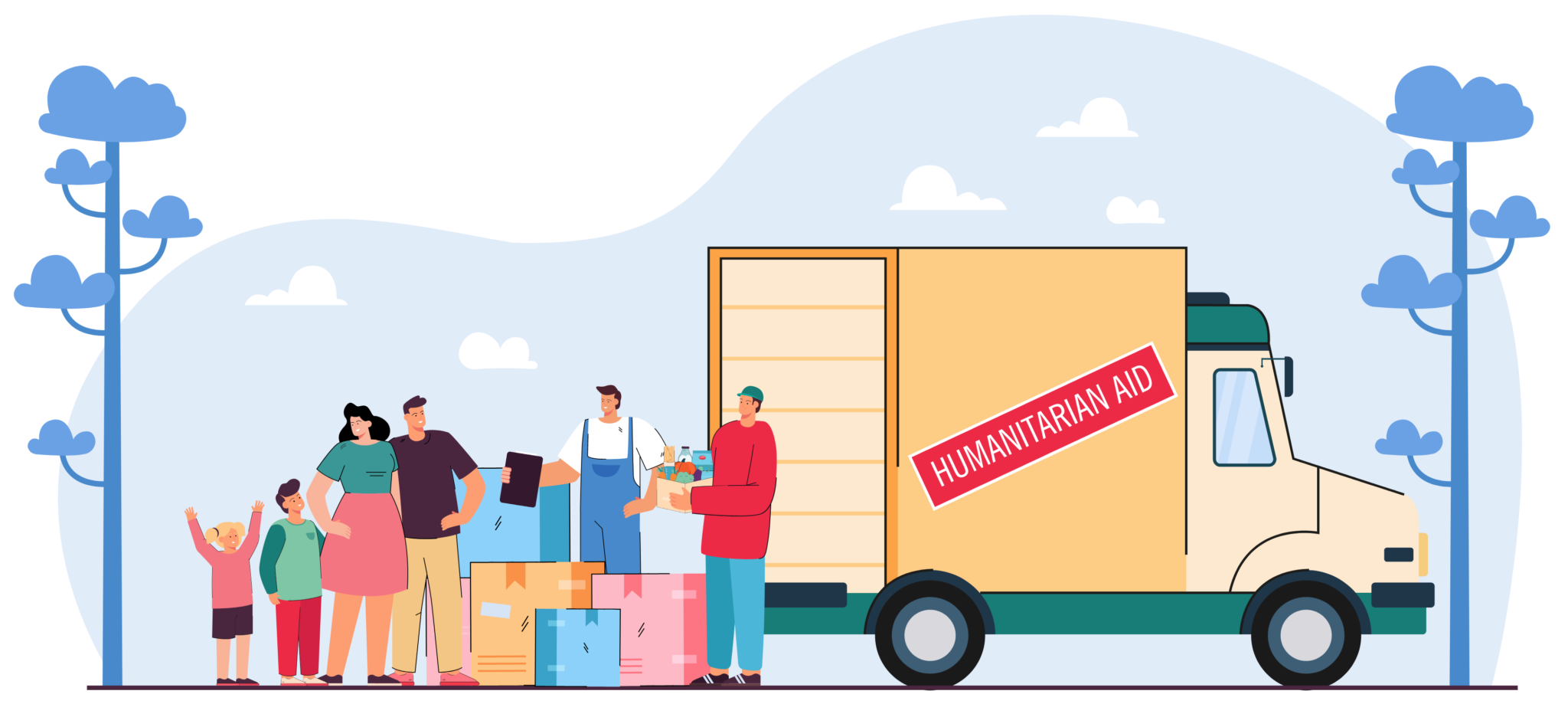 Гуманитарная помощь рисунок