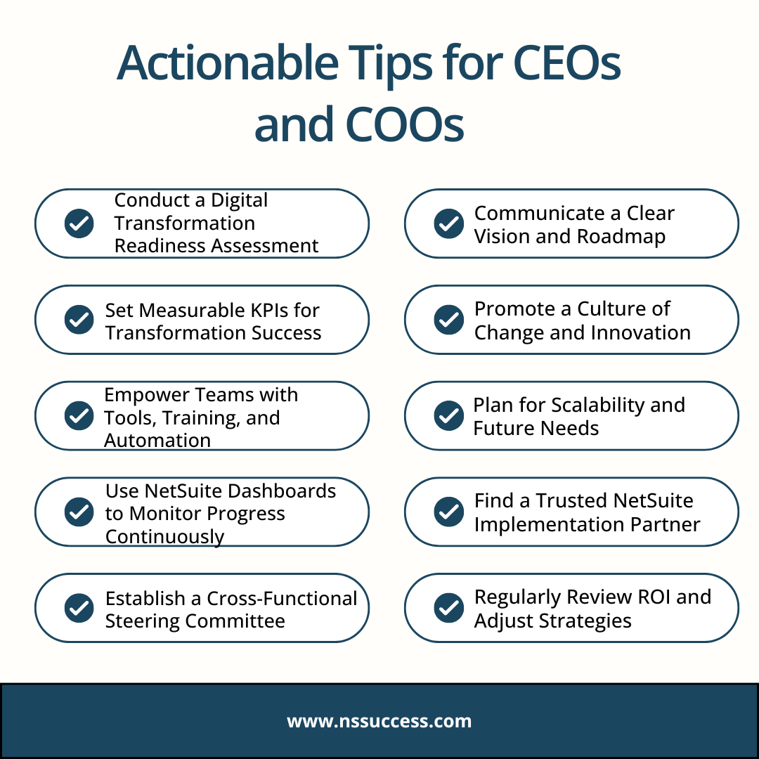 Actionable Tips for CEOs and COOs